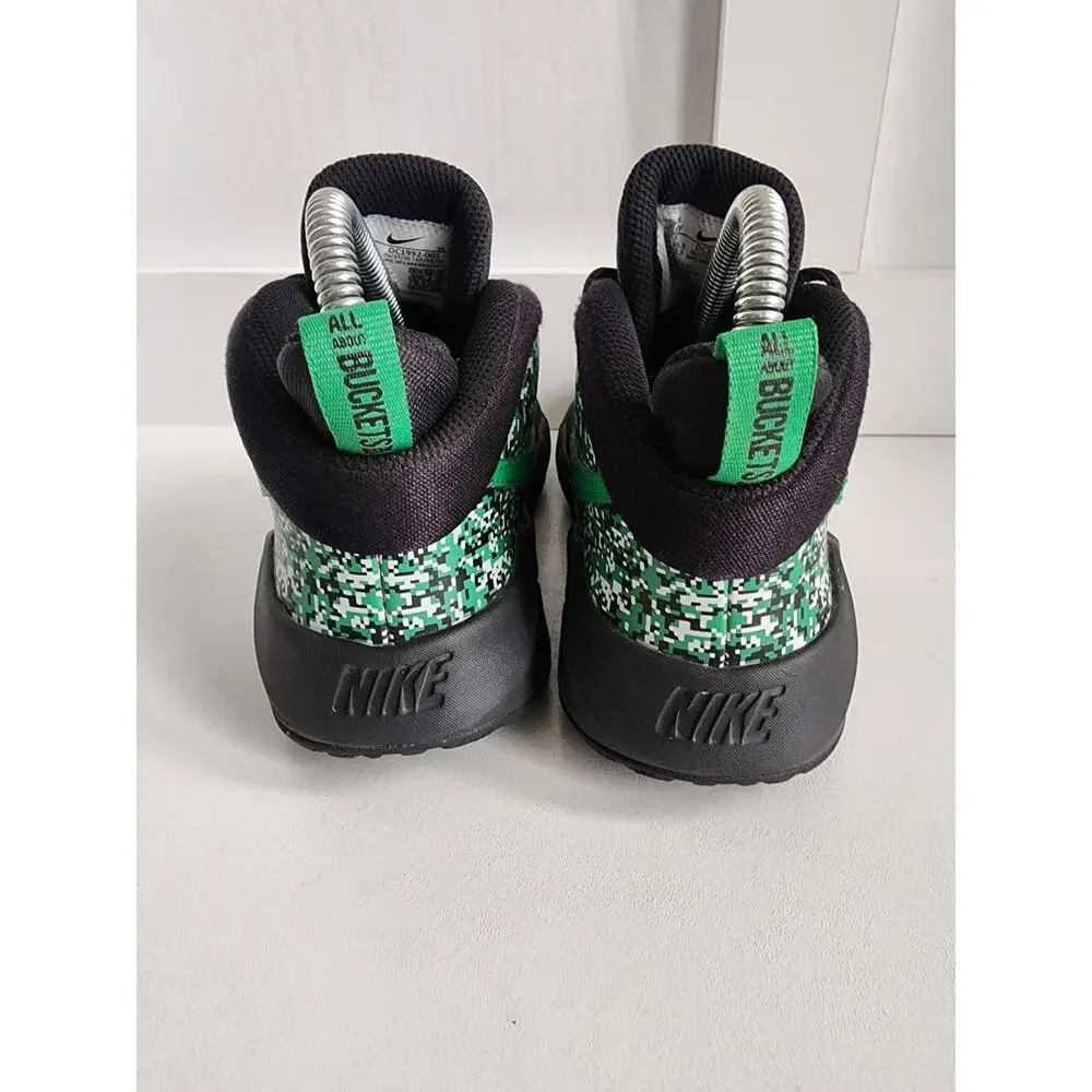 Nike Team Hustle D 9 DIGI (GS) Sz‎ 3.5Y Kids Black/Green Boys Sneaker
